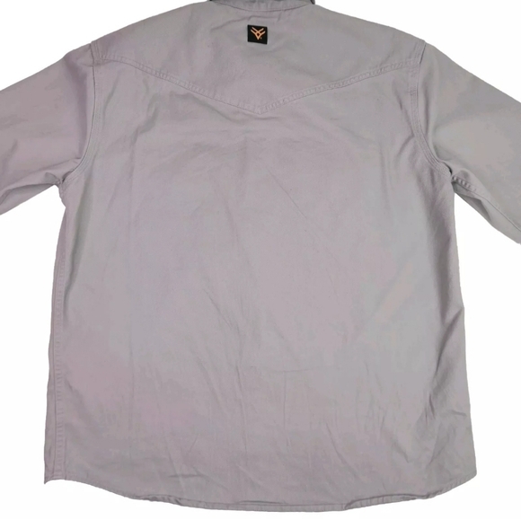 Hawx Work Gear Mens Grey Pearl Snap Western Long Sleeve Shirt Size Small - Picture 2 of 14
